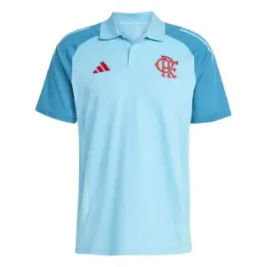 Camisa Flamengo Polo Comissão Técnica Azul Claro - 2025/26